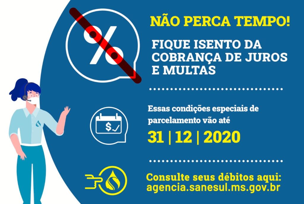 Sanesul: consumidores podem parcelar suas contas em até 24 vezes