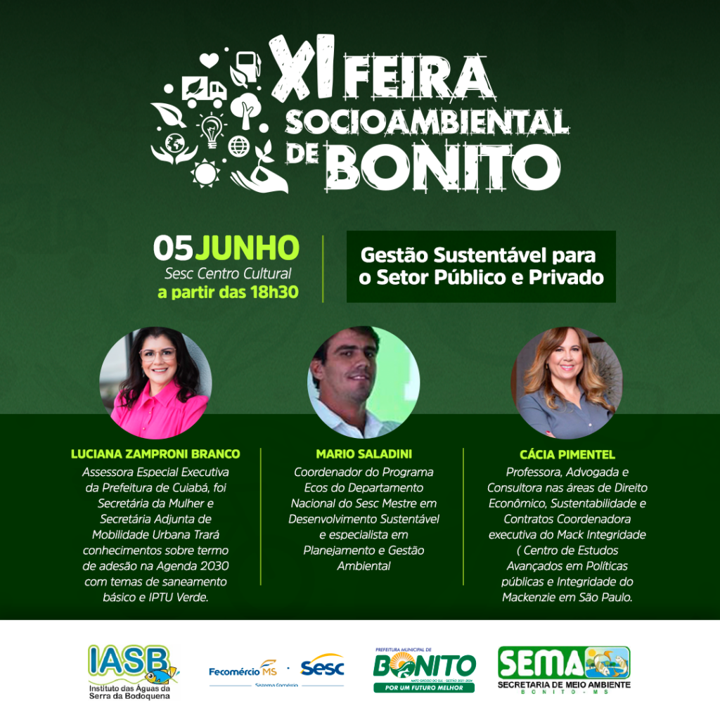 Bonito receberá a XI Feira Socioambiental