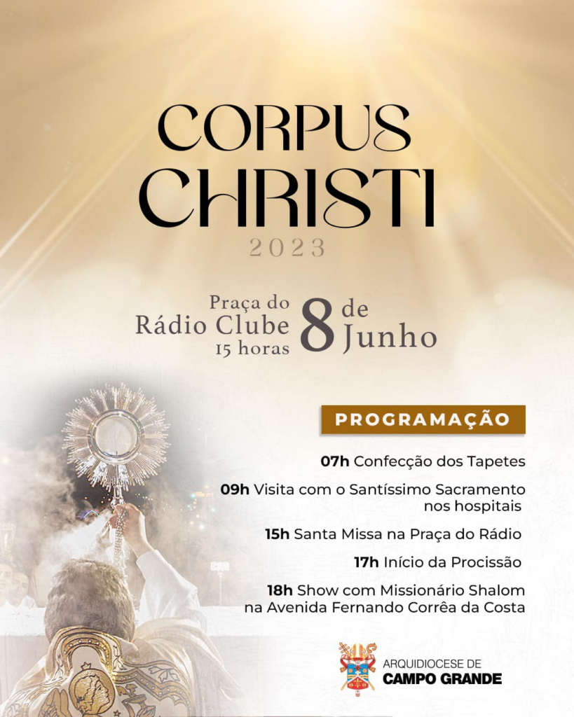 Dia de Corpus Christi terá tradicionais tapetes e show com a banda Missionário Shalom