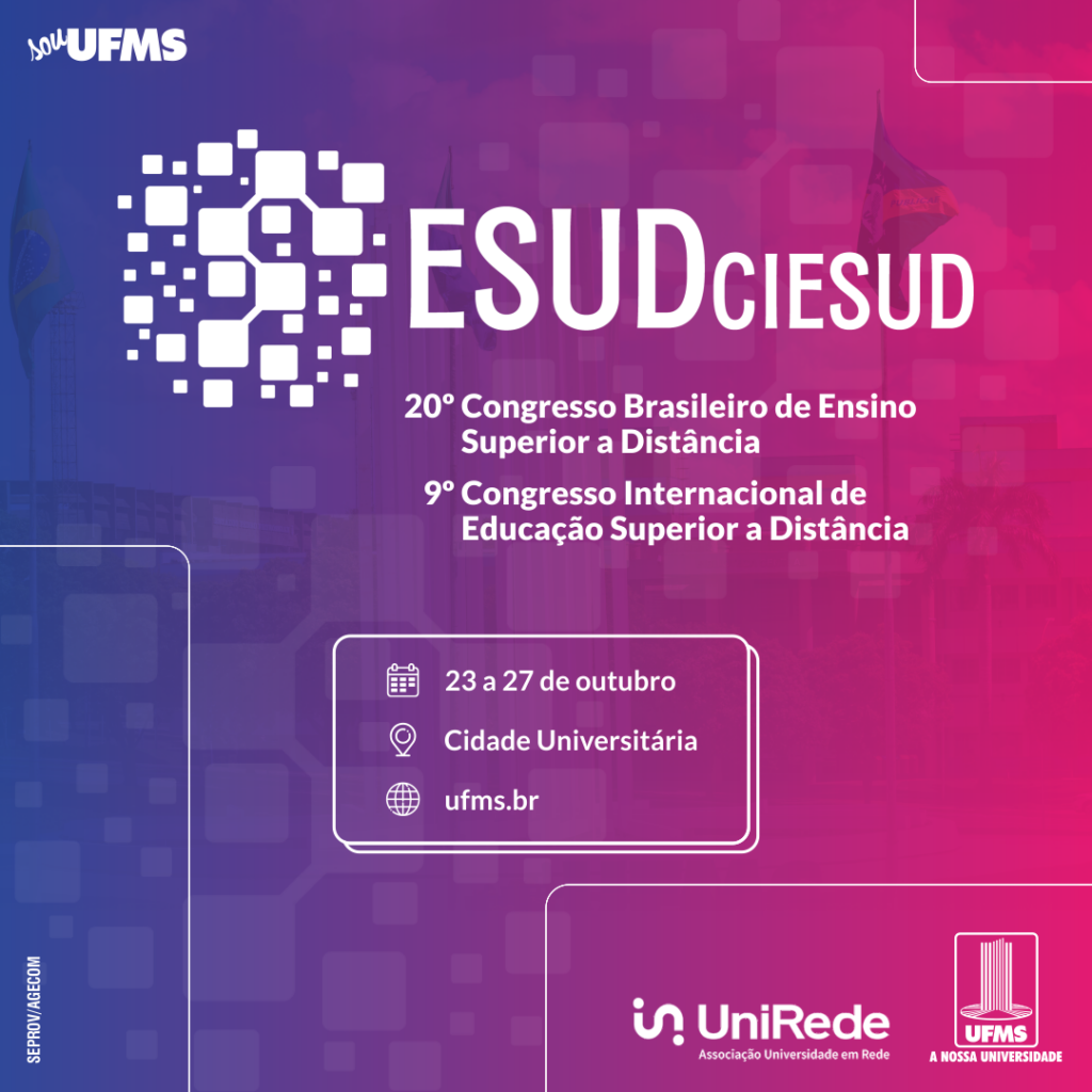 Campo Grande vai sediar Congresso Brasileiro de Ensino Superior a Distância; inscrições já estão abertas!