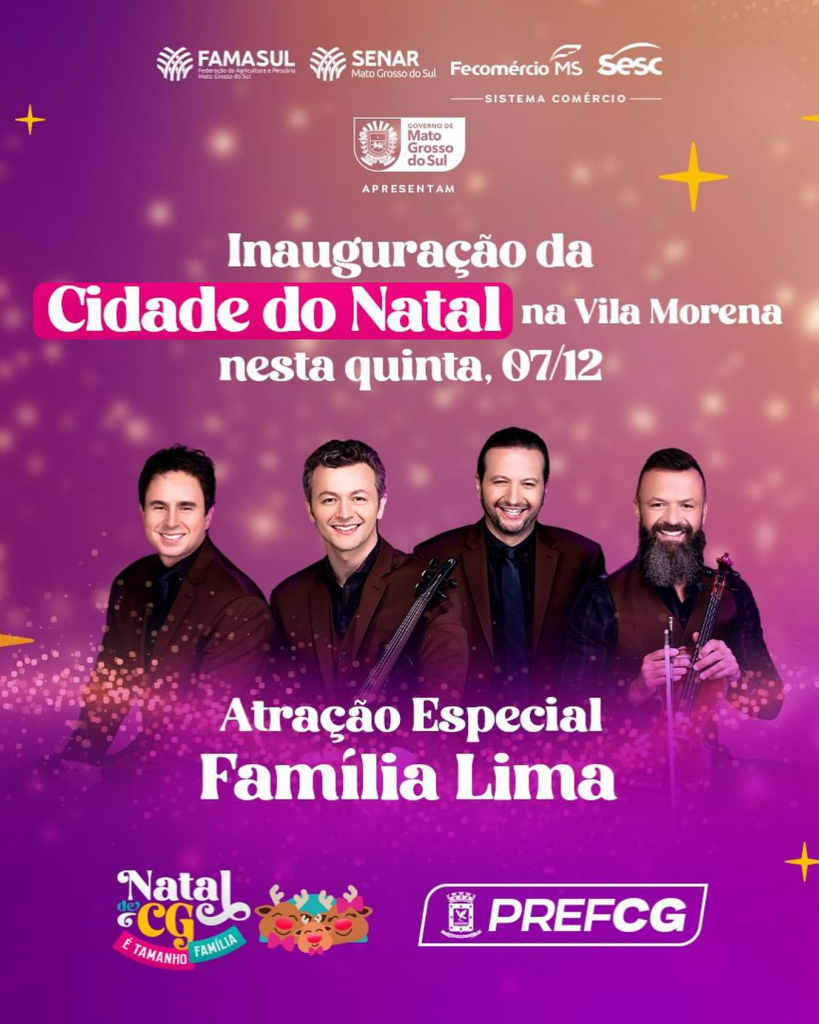 Com show da Família Lima, Cidade do Natal abre suas portas para o público na quinta-feira