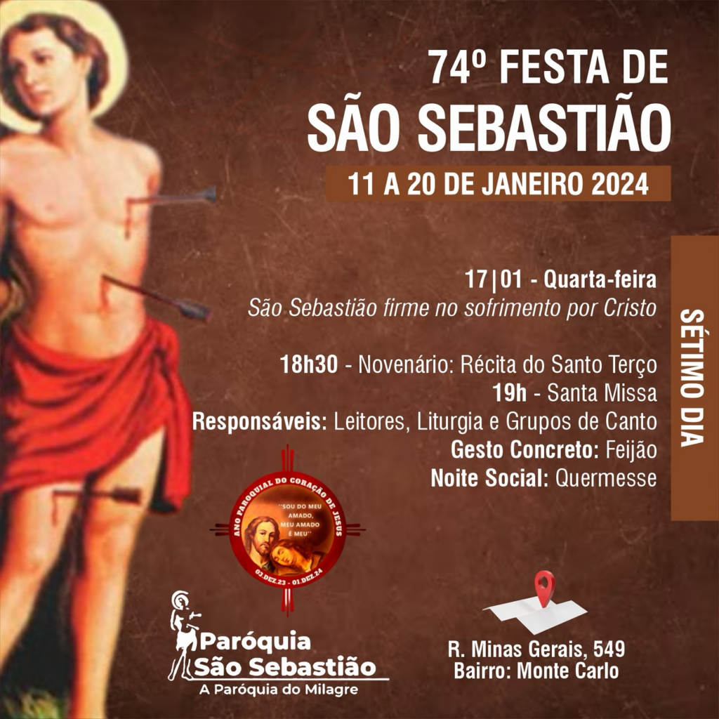 Show de prêmios marca a 74º Festa de São Sebastião nessa quarta-feira