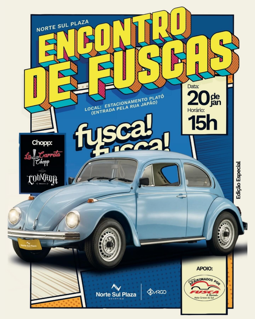 'Fusqueada' e exposição vão marcar o Dia do Fusca em Campo Grande no sábado