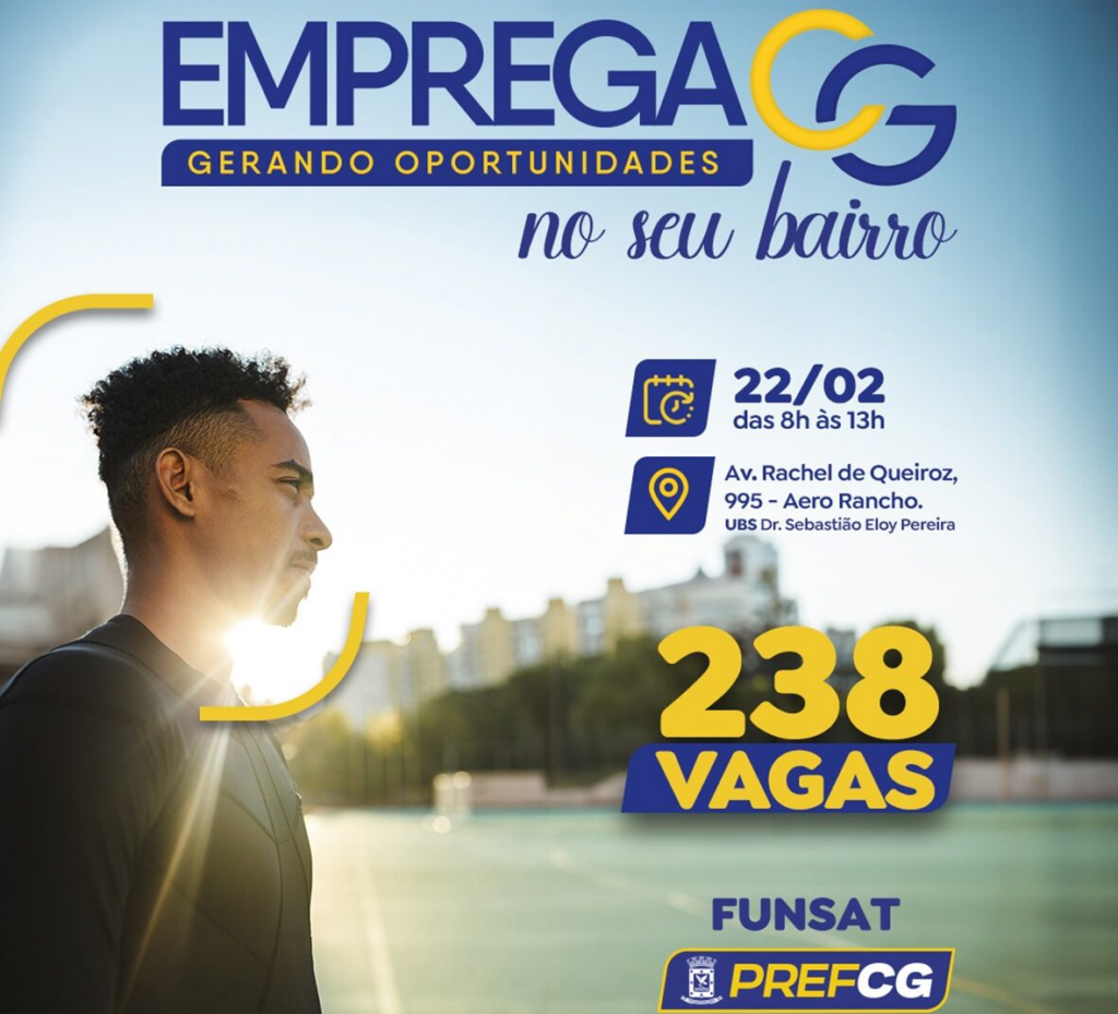 Ação itinerante da Funsat vai oferecer mais de 230 vagas de emprego no bairro Aero Rancho nesta quinta-feira