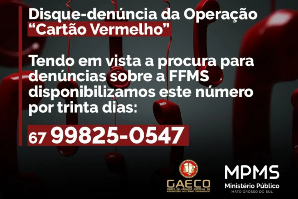 'Cartão Vermelho': Gaeco cria canal para denúncias sobre esquema de corrupção