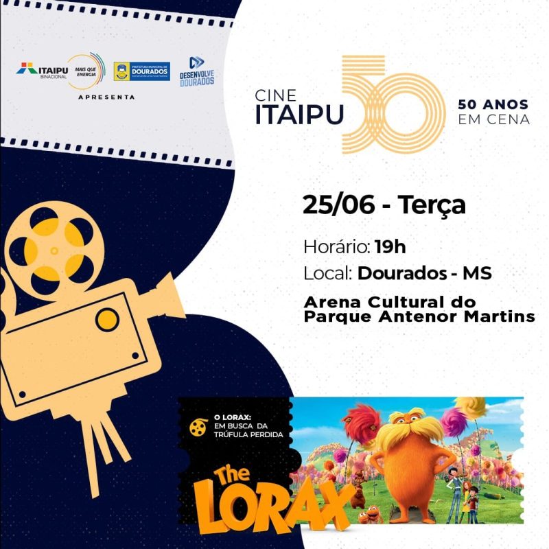 Dourados receberá Projeto 'Cine Itaipu – 50 Anos em cena' na próxima semana