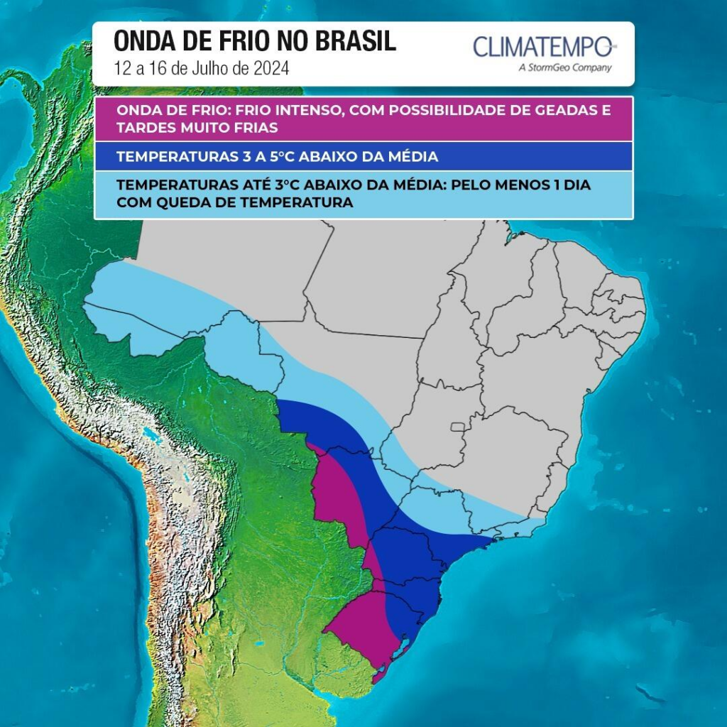 Meteorologia prevê nova onda de frio intenso em todo o MS com possibilidade até de geada