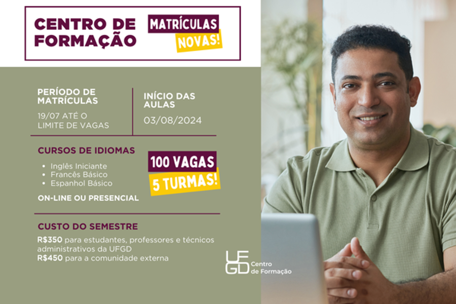 UFGD abre matrículas para cursos de inglês, espanhol e francês no dia 19