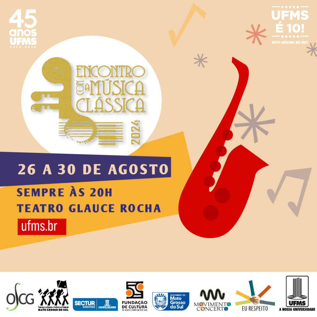 Encontro com a Música Clássica promove apresentações entre os dias 26 e 30 de agosto