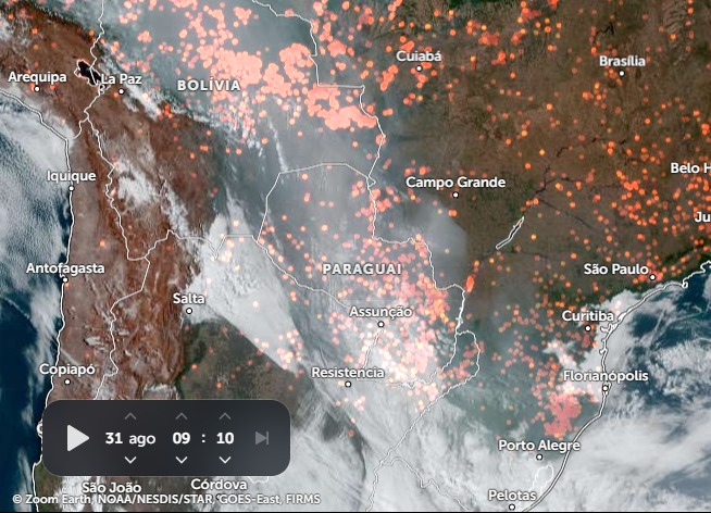 Fumaça da Amazônia e países vizinhos volta a atingir o Estado