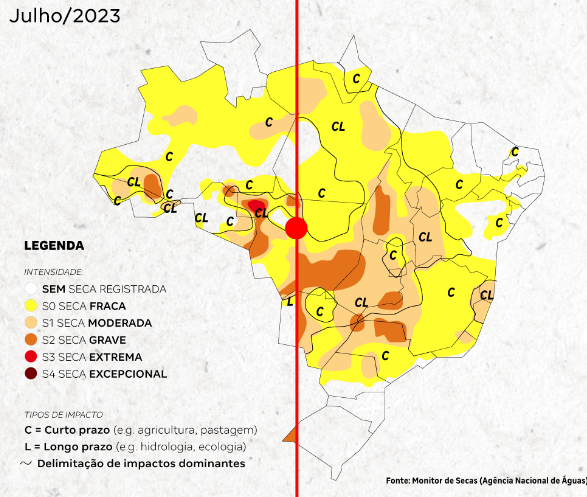 Seca avança em MS e mais 14 estados com impacto na agricultura e no fornecimento de energia