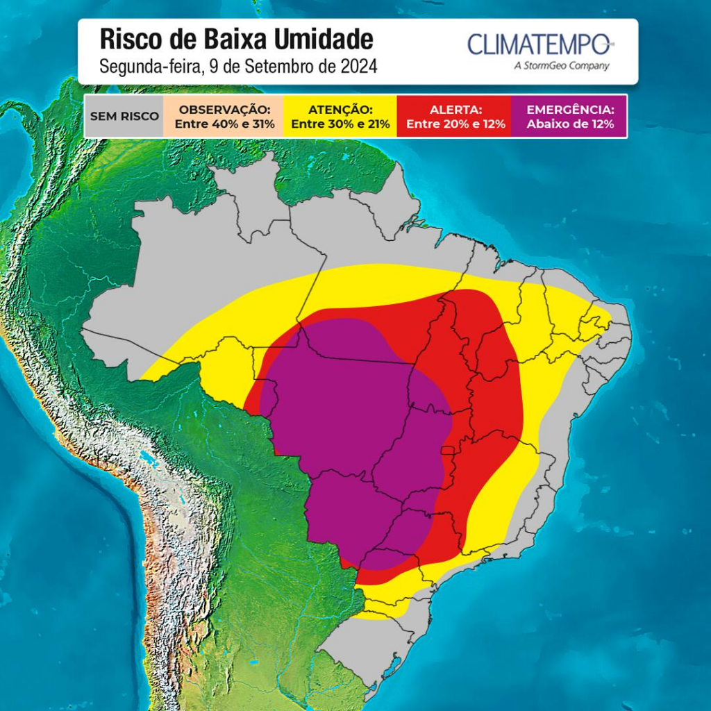 Baixa umidade: 60 cidades de MS estão em alerta vermelho para níveis críticos