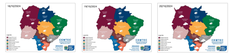 Final de semana tem previsão de chuva em diferentes regiões de MS