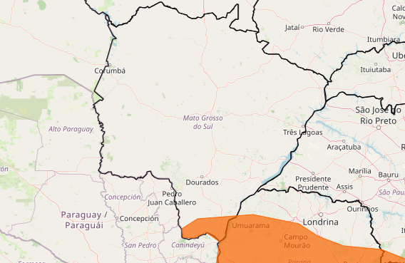 Com ventos de até 100 km/h, Inmet faz alerta para chuvas intensas e tempestade em MS