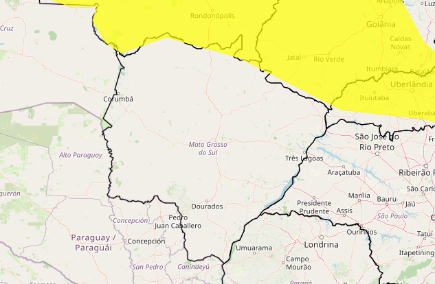 Inmet prevê chuvas intensas em apenas cinco cidades de MS