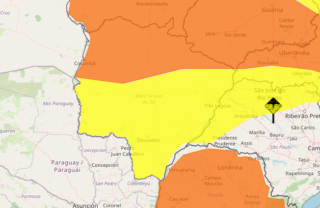 Mais água? Inmet renova dois alertas para chuvas intensas em Mato Grosso do Sul