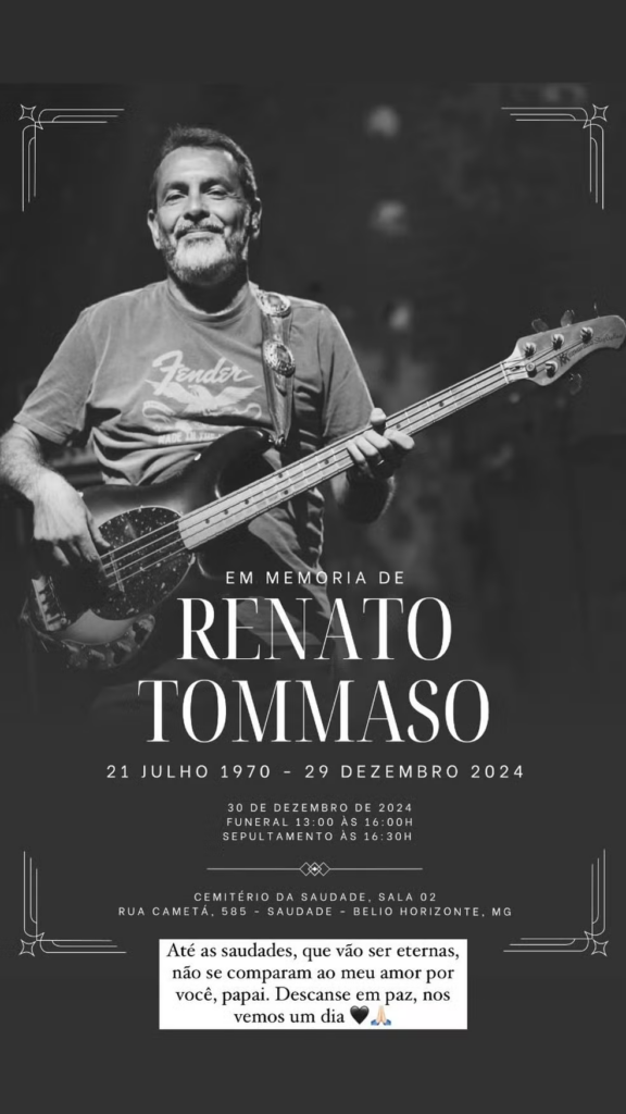 Renato Tommaso, baixista do Jota Quest, morre aos 54 anos