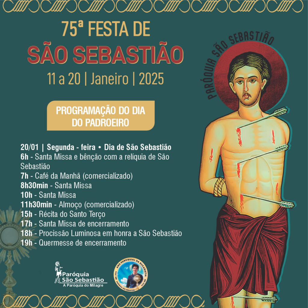 Dia de São Sebastião: Paróquia na Capital tem programação em homenagem ao santo