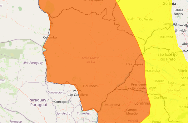 Mato Grosso do Sul segue em alerta para chuvas intensas e ventos fortes